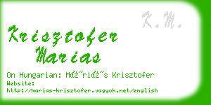 krisztofer marias business card